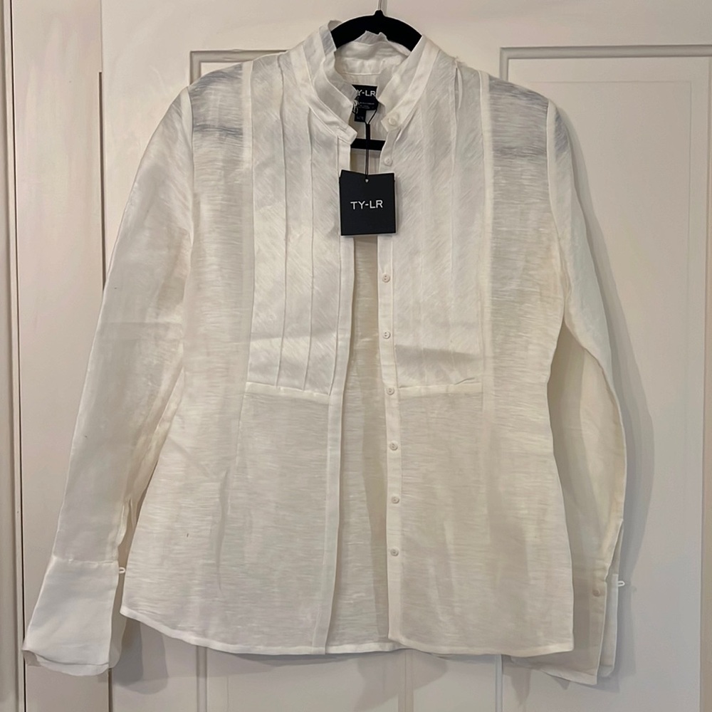 NWT TY-LR Linen Blend Tux shirt